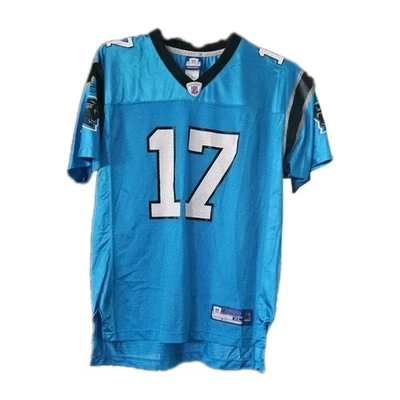 Camiseta Jake Delhomme Carolina Panthers # 17 tamanho Youth XL Reebok azul  - Imagem 1 de 4