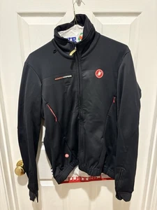Castelli Rosso Corsa Cycling Jacket Mens M Black/Red Excellent condition - Picture 1 of 9