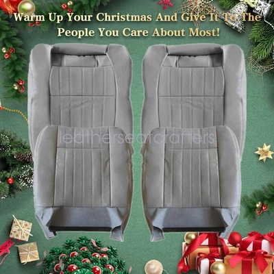 For 1994-1996 Chevy Impala SS Front Bottom & Top Leather Seat Cover Med Gray - Imagem 1 de 4
