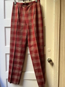Vintage Jones New York 100 % Wolle Hose rot Schottenmuster Damengröße 6 adrette akademische - Bild 1 von 9