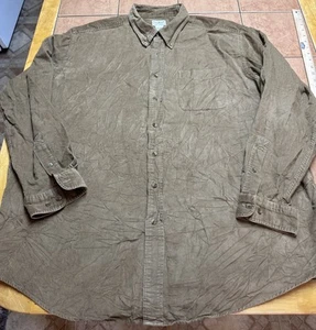 L.L Bean Shirt Men's Sz XXL Tall 100% Cotton Corduroy Tan Brown Button Down - Picture 1 of 6