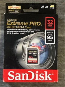 BRAND NEW SanDisk Extreme Pro 32GB SDHC UHS-I Card (SDSDXXG-032G-GN4IN) - Picture 1 of 2