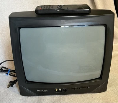Sylvania 13'' Color CRT Retro Gaming TV A/V Inputs w/ Remote - TESTED SRT2313 - Image 1 of 4