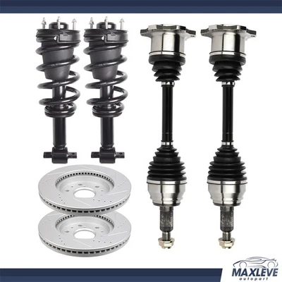 Front CV Axle+Brake Rotors+Complete Struts For Chevy Suburban 1500 5.3L 2007-13 - Image 1 of 4