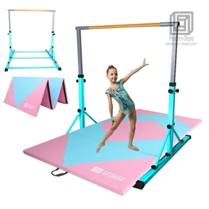 Gymnastic Bar Set Gymnastics Horizontal Bar with Mat Gymnastics Kip Bar for Kids - Picture 1 of 9