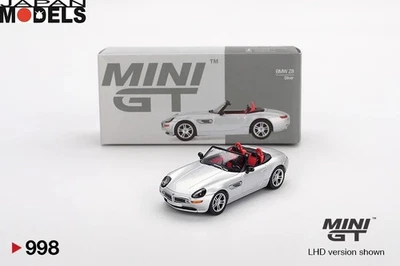 BMW Z8 Silver LHD Left Hand Drive 1:64 Die Cast in metallo Mini GT 998 New - Immagine 1 di 2