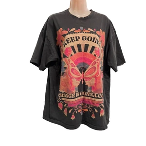 T-shirt top oversize girocollo Natural Life donna taglia S marrone cotone invecchiato - Foto 1 di 10