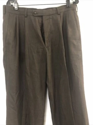 Pantalones de vestir Axist Corporate marrón talla 33x30 para hombre doble favor con puños delanteros Foto 1 de 4