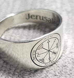Ring Profusion Seal Pentacle KingSolomon Amulet Silver 925 - Picture 1 of 2