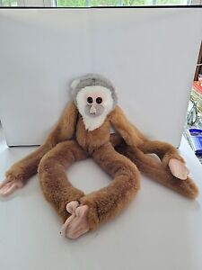 Monkey Plush stuffed animal Wild Republic Grey White Tan 18" Toy 1999 