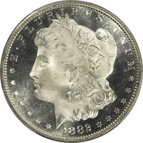 1882-S Morgan Silver Dollar $1, PCGS  MS-68 - Lovely White Coin Cover
