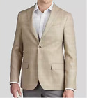 Hart Schaffner Marx For Nordstrom Beige Plaid Sport Coat Suit Blazer 46R Wool