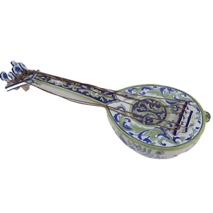 French Quimper Pottery Mandolin Polychrome Faience L38cm Circa 1900s - Picture 1 of 10