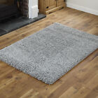 MODERN SMALL EXTRA LARGE GREY COLOUR THICK 5CM PILE NON-SHED SHAGGY RUG RUNNERS.