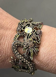 Seltener HEIDI DAUS Armreif Drache Strass Kristall breit klobig aufklappbar Armband - Bild 1 von 11