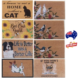 Novelty Animal Doormats: Border Collie, Kelpie, Blue Wren, Magpie & Bee Designs - Picture 1 of 19