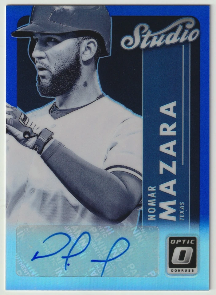 Nomar Mazara 2017 Panini Donruss Optic Studio Signatures Blue Prizm Auto #21/25 - Image 1 of 1