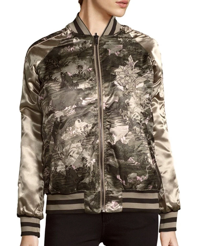MEMBERS ONLY Floral Printed Reversable Bomber Jacket Size M - Image 1 of 2