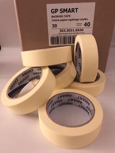 6 ROLLS 30mm X 50m ,,SMART’’ GENERAL MASKING TAPE DIY CRAFT PAINTER EASY TEAR - Picture 1 of 3