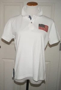 NWT Authentic POLO RALPH LAUREN White Cotton Women's Classic Fit Polo Size L - Picture 1 of 8