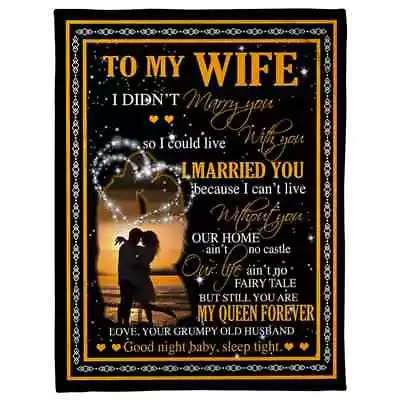 To My Wife Cozy Love Fleece Blanket Xmas Birthday Gift For Wife From Husband  - Image 1 of 4