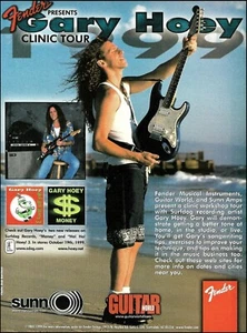 Gary Hoey 1999 Fender Stratocaster Guitar Clinic Tour anuncio 8 x 11 anuncio - Imagen 1 de 3