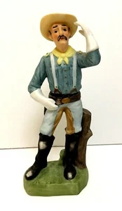 Estatuilla vintage de capitán de caballería estadounidense cerámica UCGC Taiwán 7 1/4" de alto - Imagen 1 de 10