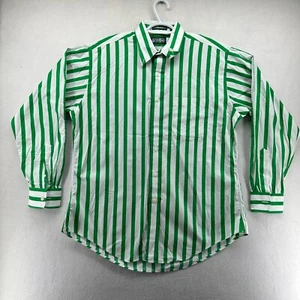 Gitman Bros Button-Up Shirt White Green Men's Size L Striped All Imported Cotton - Imagen 1 de 8