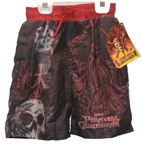 2007 DISNEY PIRATES OF THE CARIBBEAN AT WORLDS END BOYS SWIM TRUNKS~NEW~SIZE 4-5 - Picture 1 of 4