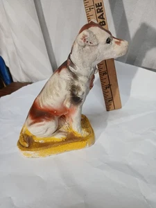 VINTAGE Yellow CARNIVAL CHALKWARE DOG Very Unique G2 - Picture 1 of 4