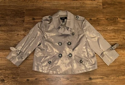 Chaqueta Blazer Alfani Petite Para Mujer Talla S Marrón Elegante Algodón  Foto 1 de 4