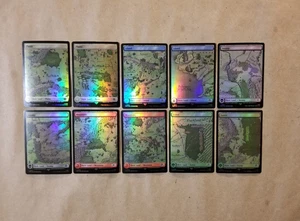 MTG LOTR FOIL Basic Map Land Set of 10 (NM/MINT) One of Each Artwork! - Picture 1 of 4