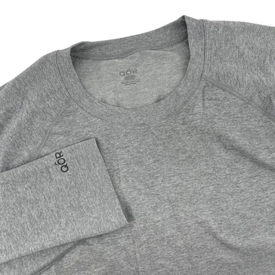 Camisa de Entrenamiento Atlético QOR Para Hombres Manga Larga Cuello Redondo Gris XL Ventilada Foto 1 de 4