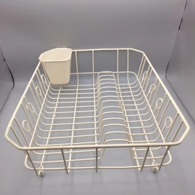 Escurridor de platos rojo pequeño Rubbermaid y soporte para utensilios, estera de drenaje - 13 platos Foto 1 de 4