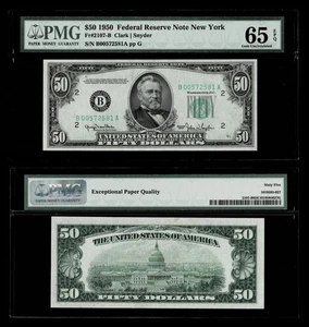 Fr. 2107-B 1950 $50 FRN New York  PMG 65 EPQ - Picture 1 of 1