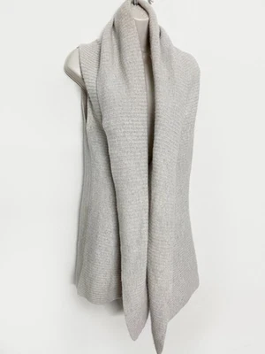 ❤️ Cárdigan de lana de cachemir C by Bloomingdales chaleco acanalado suéter para mujer • gris • XS Foto 1 de 4