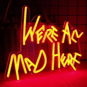 We're All Mad Here Neon Signs Alice In Wonderland Neon light for Wall Art Let... - Picture 1 of 7