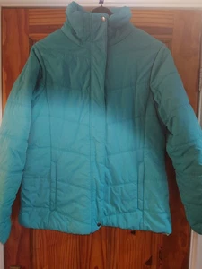 Vintage Columbia Puffer Jacket Ladies Size L 12/14 Teal - Picture 1 of 7
