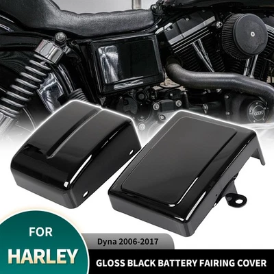 Left & Right Battery Side Cover For Harley Dyna Low Rider Street Bob Wide Glide - Image 1 of 4