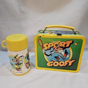 Fiambrera vintage Walt Disney Sport Goofy de metal con termo Aladdin 1983 - Imagen 1 de 24