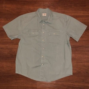 L.L. Bean Sunwashed Canvas Shirt Men XL Reg Green Fish Outdoor Camp Hike - Picture 1 of 9