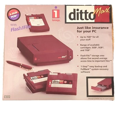 Iomega Ditto Max 10609 With Flash File 10617 Circa 1993 - Image 1 of 2