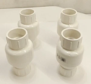 ProLine 101-608 2" In-Line Check Valve Spring Loaded White PVC S40 Solvent 4pk - Picture 1 of 6