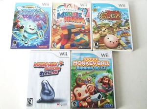 Nintendo Wii Motion Puzzle Games Lot Kororinpa Marble Saga Monkey Ball Dewy's - Picture 1 of 19