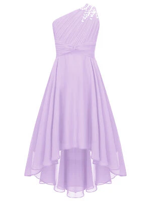 Kids Girls Evening Proms Ball Gown Long Dress High-low Hem Sundress Party Chic - Image 1 of 4