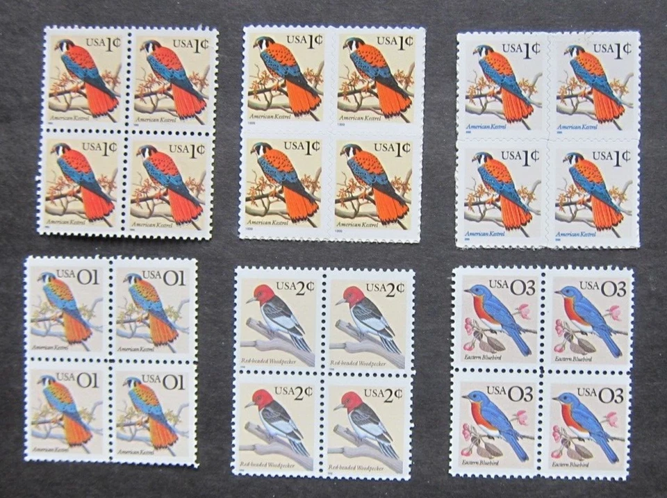 US, #2476, 2477, 2478, 3031, 3031a, 3032 Birds, sheet set in 6  B4, MNH - Image 1 of 1
