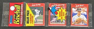 1990 Donruss Baseball Card Rack Pack Mike Harkey Jeff Montgomery Will Clark - Image 1 of 2