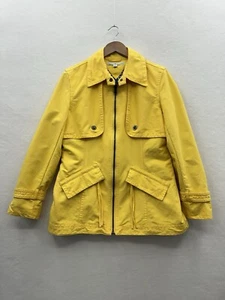 Tommy Hilfiger Women’s 12 Yellow Zip Up Jacket Buckle Back Collared - Picture 1 of 15