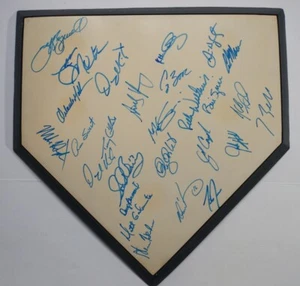 Placa de local firmada por el equipo de los Astros de Houston Bagwell Hampton Spiers MLB 1996 - Imagen 1 de 9