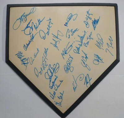 Houston Astros Team  Signed Home Plate Multiple Bagwell Hampton Spiers MLB 1996  - Image 1 of 4
